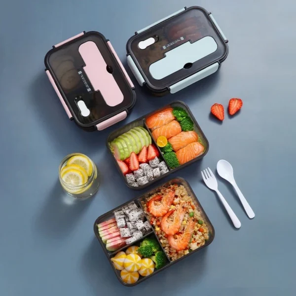 Transparent Lunch Box For Kids Food Storage Container With Lids Leak-Proof Microwave Food Warmer snacks bento box japanese style - Image 2