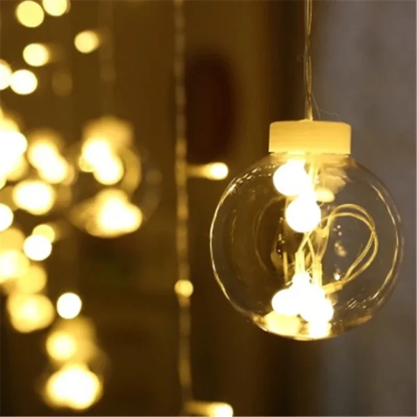 3M LED Christmas Dreamlike Wish Ball Wall Curtain Lamp Fairy Light Holiday Wedding Party Light Christmas Tree Decoration - Image 2