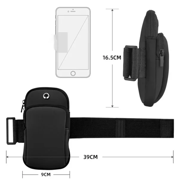 Arm Bag Sports Armband Phone Case Cell Phone Running Armband Holder Gym Universal Smartphone Arm Bag Fit for Huawei Apple Phone - Image 6