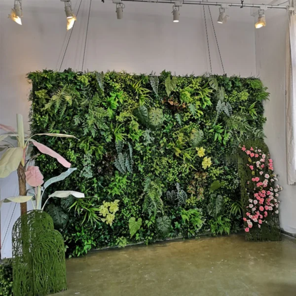 Artificial Plant Wall Reusable Panel Plastic Garden Grass Flower Wall Fake Green Plant Hanging Fencing Decor UV Protection - Image 3