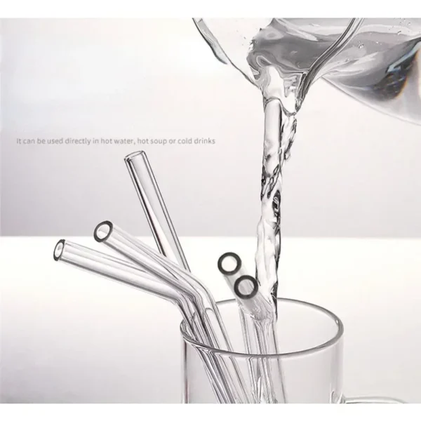 1Pc 200*8mm Clear Glass Straws For Smoothies Cocktails Drinking Straws Healthy Reusable Eco Friendly Drinkware Accessory - Image 3