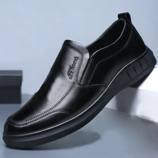 Men's PU Leather Shoes Formal Dress Loafers Large Size Casual Soft Mens Business Comfortable Non-slip Driving Shoes - Image 2