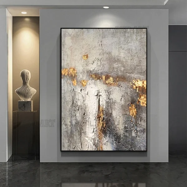 Large Size Contemporary Hand-painted Abstract Picture Golden Foil Oil Paintings On Canvas Bedroom Home Decoration Unframed - Image 14