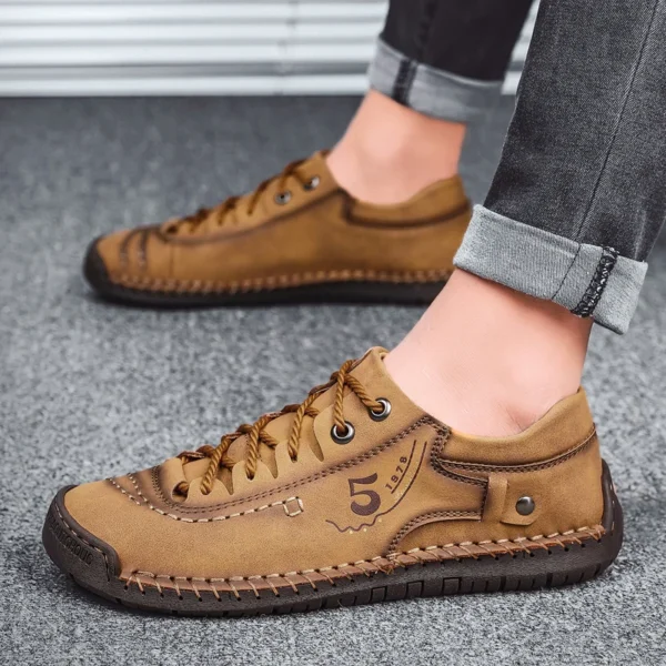 Men Leather Shoes Outdoor Comfortable High Quality Fashion Soft Homme Ankle Non-slip Flats Casual Moccasin Handmade Big Size 48 - Image 6