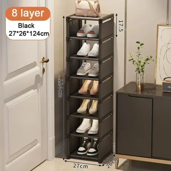 Multiple Layers Shoe Organizer Shoe Rack Organizer Space Saving Rack For Wall Corner Stackable Shelf Adjustable Saving Cabinet - Image 9