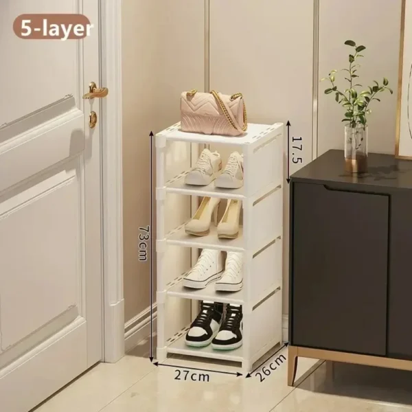 Multiple Layers Shoe Organizer Shoe Rack Organizer Space Saving Rack For Wall Corner Stackable Shelf Adjustable Saving Cabinet - Image 3