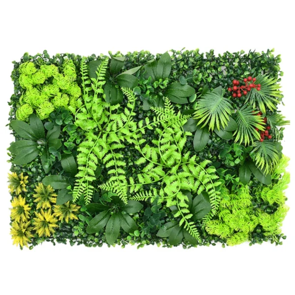 Artificial Plant Wall Reusable Panel Plastic Garden Grass Flower Wall Fake Green Plant Hanging Fencing Decor UV Protection - Image 2