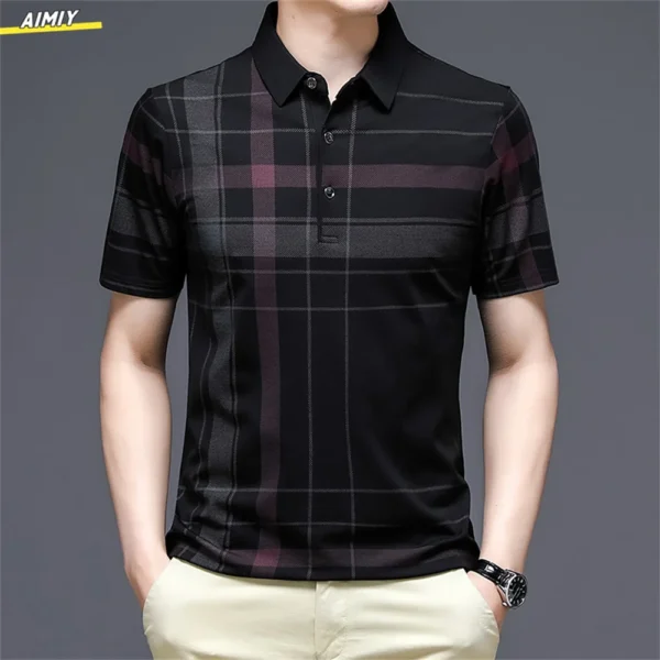 Men's Polo Shirt Business Casual Summer Short Sleeves Tops Pattern Print Button T Shirt Loose Clothes Fashion Polo T Shirt - Image 6