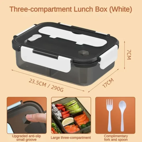 Compartment 1500ML Portable Lunch Box Kids Students Office Bento Box with Fork and Spoon Microwave Food Storage Container - Image 8