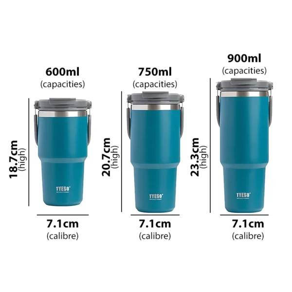 Tyeso Stainless Steel Thermos Bottle Coffee Cup Portable Insulation Cold And Hot Travel Fitness Mug Leakproof Vacuum Flask - Image 6