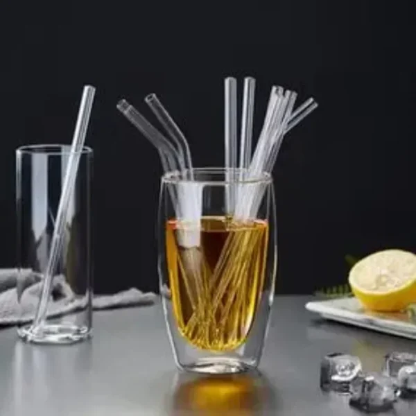 1Pc 200*8mm Clear Glass Straws For Smoothies Cocktails Drinking Straws Healthy Reusable Eco Friendly Drinkware Accessory - Image 2