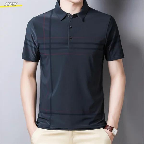 Men's Polo Shirt Business Casual Summer Short Sleeves Tops Pattern Print Button T Shirt Loose Clothes Fashion Polo T Shirt - Image 15