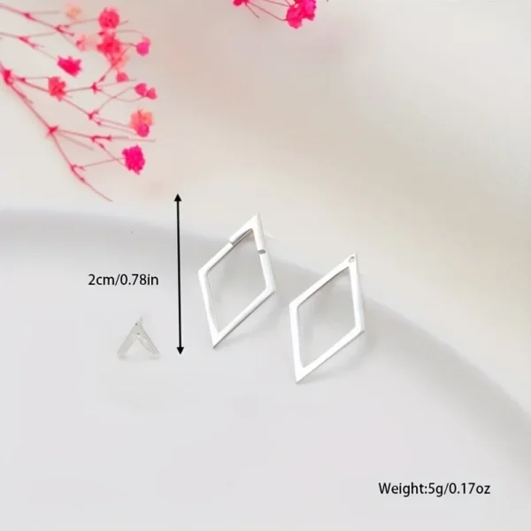 Retro Minimalist Geometric Square Detachable Triangles Stud Earrings for Women Fashion Jewelry Accessories Party Gifts - Image 4