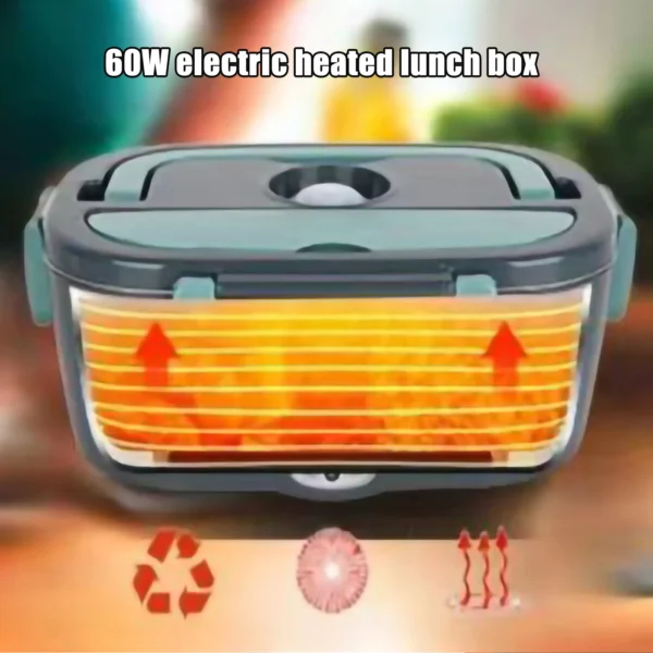 60W Electric Lunch Box Food Warmer Portable Food Heater for Car Or Home - Leak Proof, Lunch Heating Microwave for Truckers - Image 3