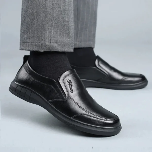 Men's PU Leather Shoes Formal Dress Loafers Large Size Casual Soft Mens Business Comfortable Non-slip Driving Shoes - Image 3