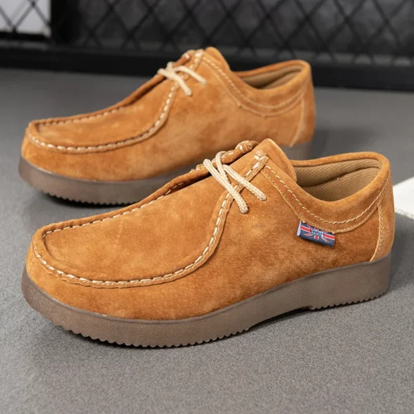 Autumn Men Casual Shoes Suede Leather Work Shoes Male Lace-up Flats Sneakers Platform British Business Party Dress Shoes 38-46 - Image 7