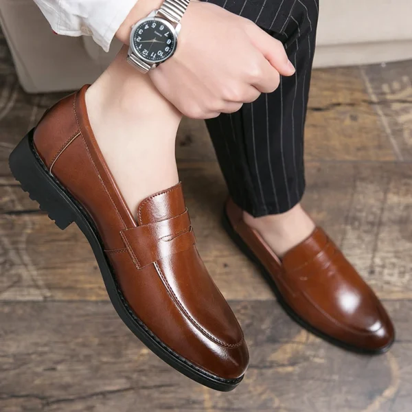 Evening Dress Men Shoes High Quality Black New Stylish Design Slip-on Shoes Casual Formal Office Leather Shoes Luxury Career - Image 6