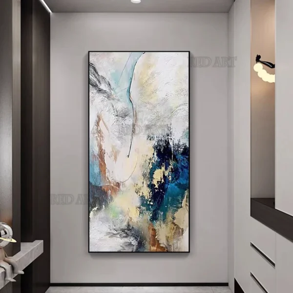 Large Size Contemporary Hand-painted Abstract Picture Golden Foil Oil Paintings On Canvas Bedroom Home Decoration Unframed - Image 12