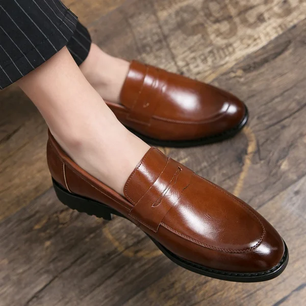 Evening Dress Men Shoes High Quality Black New Stylish Design Slip-on Shoes Casual Formal Office Leather Shoes Luxury Career - Image 5