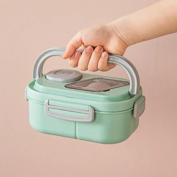 Portable Lunch Box Compartment Wheat Straw Bento Carrying Handle Box Reusable Tableware Containers Meal Snack Food Containers 라면 - Image 6