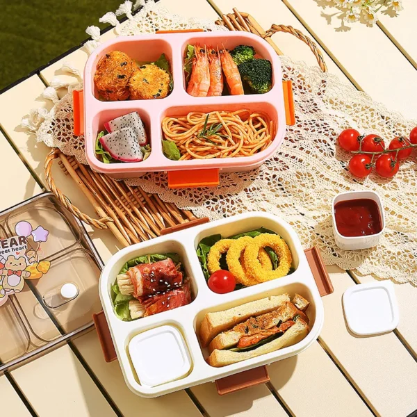 Student Lunch Box, Children's Cartoon Pattern Lunchbox Kids School, Outdoor Bento Box, Instagram Style, Can be Microwave Heated - Image 4