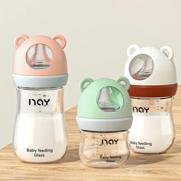 0-3 Month Glass Bottle Newborn Glass Feeding Bottle Wide Caliber Anti-flatulence Nursing Anti-Choke Baby Bottle Infant BPA Free - Image 5