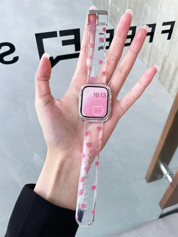 New Fruit Transparent Strap + Case For  Watch Band 38 42 40 44mm Cute Summer For iWatch 49Ultra 7 6 5 41 45 Women Bracelet - Image 2