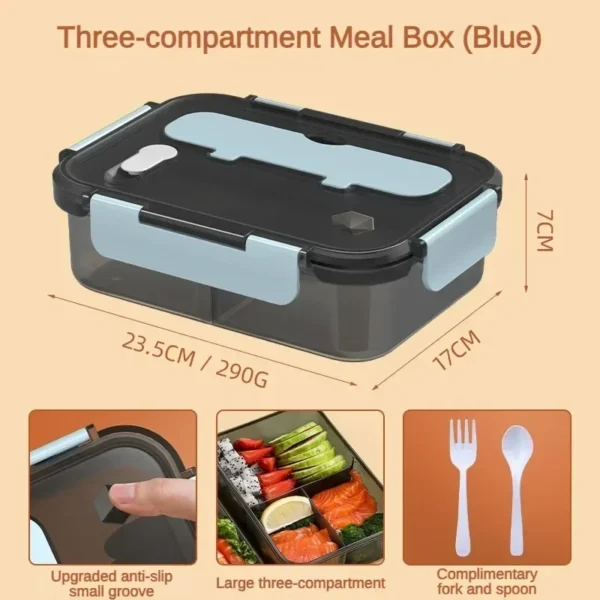 Compartment 1500ML Portable Lunch Box Kids Students Office Bento Box with Fork and Spoon Microwave Food Storage Container - Image 10