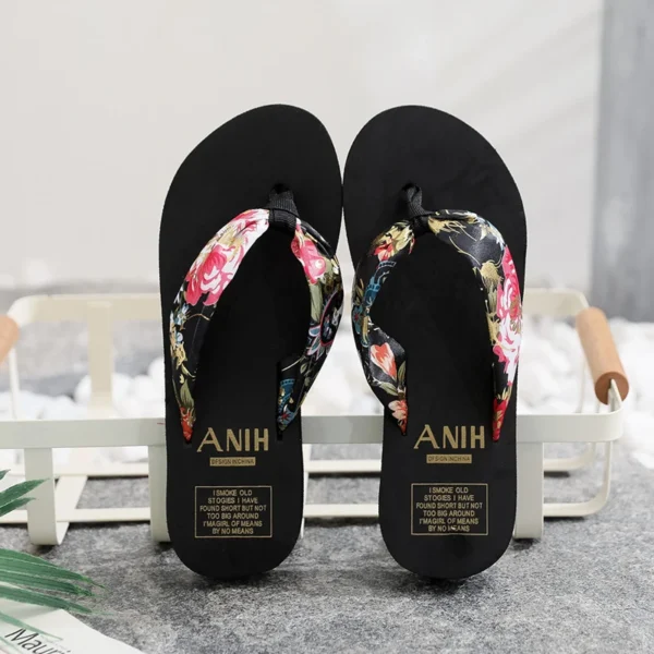 Women Summer EVA Slipper Bohemian Satin Ribbon Female Flip Flop 2024 Beach Simple Leisure Ladies Shoes Sandal Chaussure Femme - Image 4