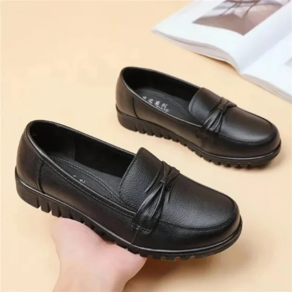 New Spring Women Shoes Low Top Round Head Loafers Waterproof Soft Leather Shoes Solid Color Versatile Casual Shoes Zapatos Mujer - Image 3