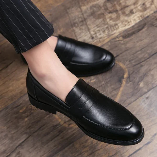 Evening Dress Men Shoes High Quality Black New Stylish Design Slip-on Shoes Casual Formal Office Leather Shoes Luxury Career