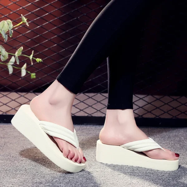 Women Slippers Bohemian Shoes Platform Ladies Open Toe Sandals Wedges Beach Home Slippers  Flip-flop Slides Pantuflas Mujer ﻿ - Image 4