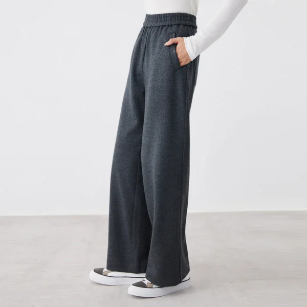 K2572L High quality women's clothing luxury brand casual pants 100% wool pants - Image 5