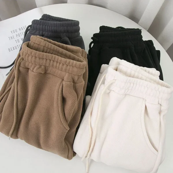 Gidyq Women Thick Warm Casual Pants Winter Korean Fashion High Waist Loose Sweatpants Female All Match Streetwear Harem Pants - Image 2