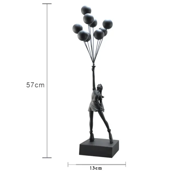 New Balloon Girl Resin Sculptures Figurines Banksy Flying Balloon Girl Statue Home Decoration Luxury Living Room Desk Decor Gift - Image 6