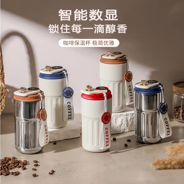 450ml Thermos Bottle Smart Display Temperature 316 Stainless Steel Vacuum Cup Office Coffee Cup Business Portable Thermal Mug - Image 2