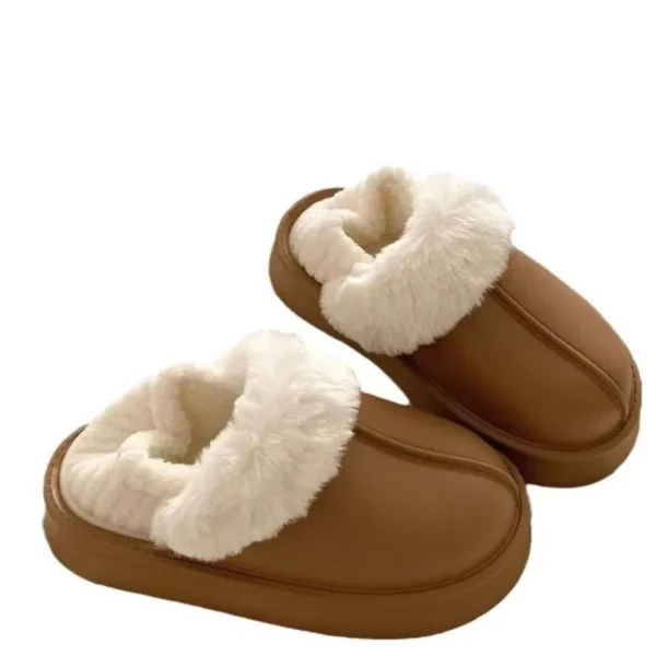 Crestar Winter Women Fuzzy Slippers New Outdoor Waterproof Cotton Shoes Warm Fluffy Home Slides Detachable Plush Cotton Slippers - Image 6