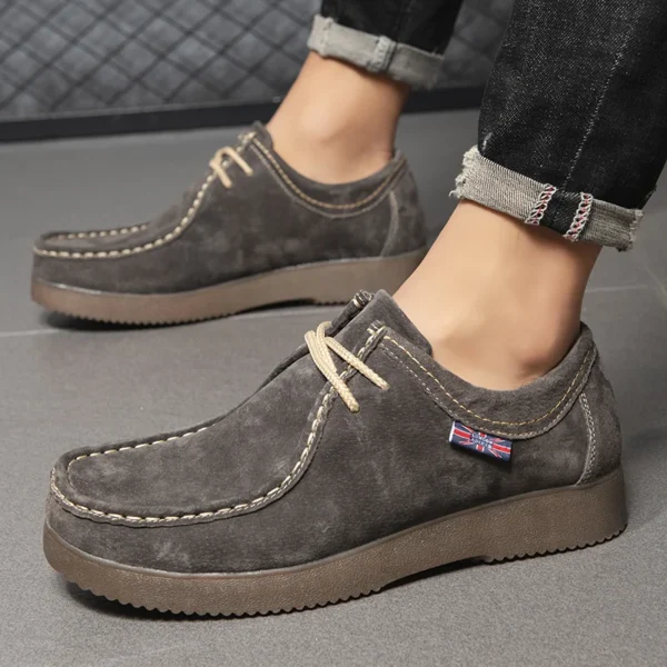 Autumn Men Casual Shoes Suede Leather Work Shoes Male Lace-up Flats Sneakers Platform British Business Party Dress Shoes 38-46 - Image 5