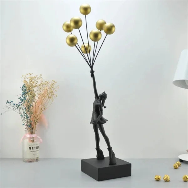 Banksy Style Sculpture Nordic Modern Flying Balloon Girl Art Figurine Home Decor Balloon Girls Resin Statue Room Decoration - Image 4