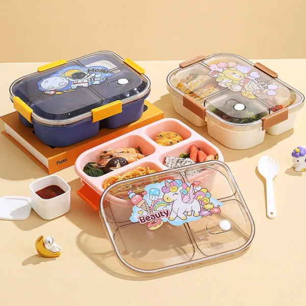 Student Lunch Box, Children's Cartoon Pattern Lunchbox Kids School, Outdoor Bento Box, Instagram Style, Can be Microwave Heated