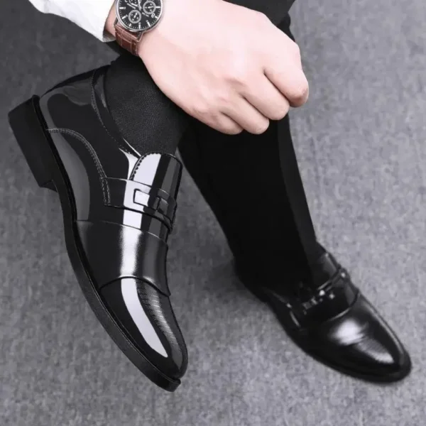 New men's formal leather Shoes Casual business non slip footwear Fashion minimalist work shoes Comfortable male flat Zapatillas - Image 3