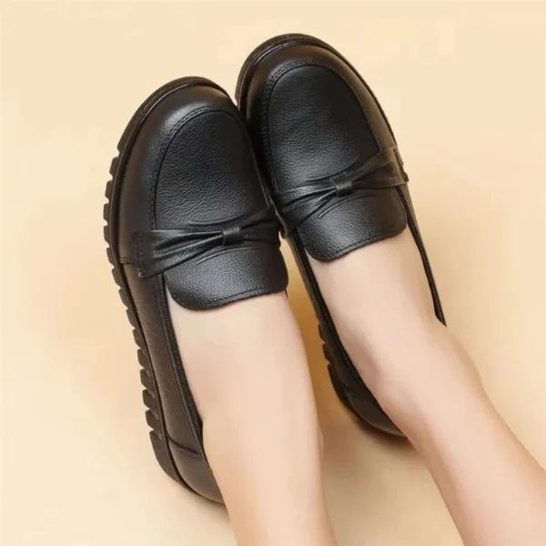 New Spring Women Shoes Low Top Round Head Loafers Waterproof Soft Leather Shoes Solid Color Versatile Casual Shoes Zapatos Mujer - Image 2