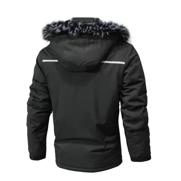 New Winter Men Parkas Hooded Fur Collar Fleece Warm Down Jackets Good Quality Male Slim Fit Long Winter Jackets Coats Size 4XL - Image 2