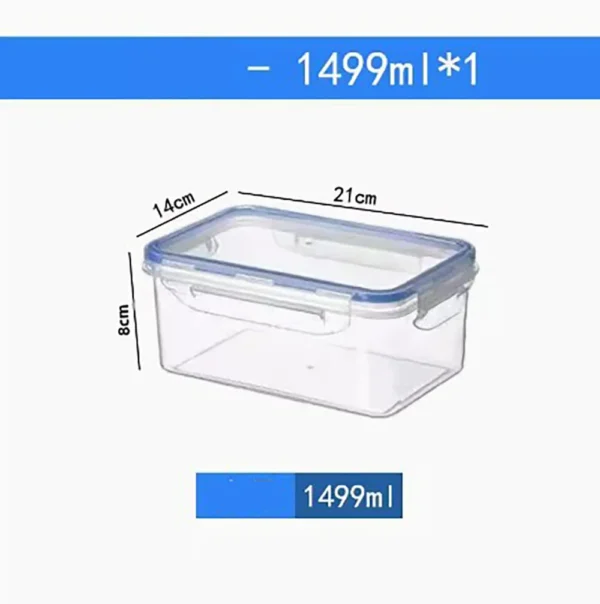 Sealed Rectangular Refrigerator Storage Box with Lid Plastic Crisper Microwave-heated Lunch Box with Lid - Image 4