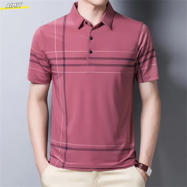 Men's Polo Shirt Business Casual Summer Short Sleeves Tops Pattern Print Button T Shirt Loose Clothes Fashion Polo T Shirt - Image 16