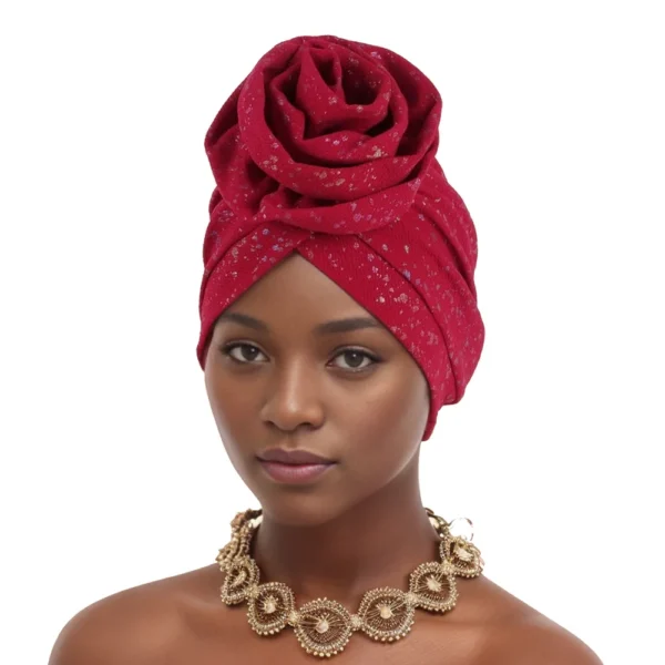 Woman African Turban Cap Big Flower Hat Headwrap Bonnet Muslim Headscarf Ladies Beanies Chemo Hair Loss Head Cover Solid Color - Image 11