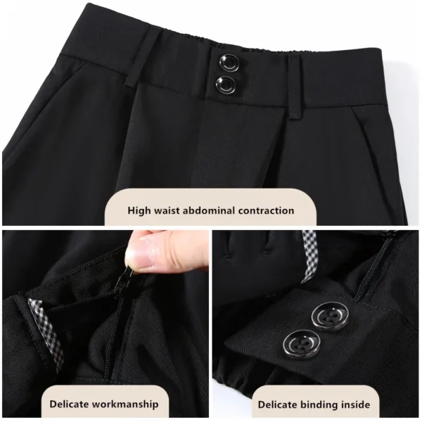 Women'S New Style High Waist Draping Loose Casual Straight Leg Floor Length Trousers Class Professional Wide Pants - Image 5