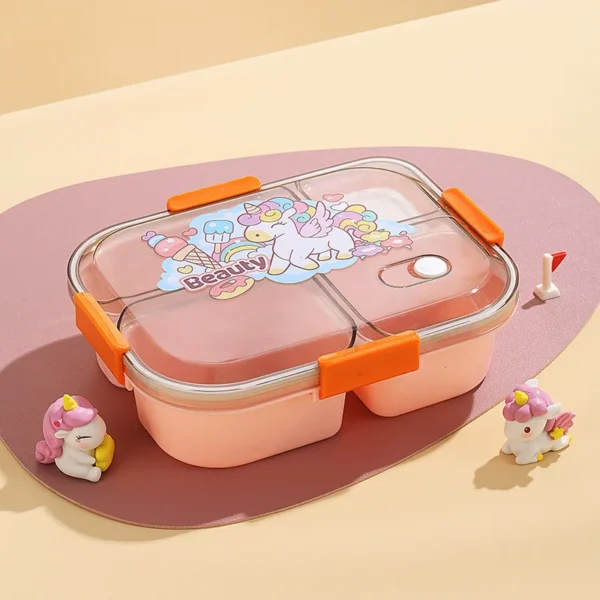 Student Lunch Box, Children's Cartoon Pattern Lunchbox Kids School, Outdoor Bento Box, Instagram Style, Can be Microwave Heated - Image 7