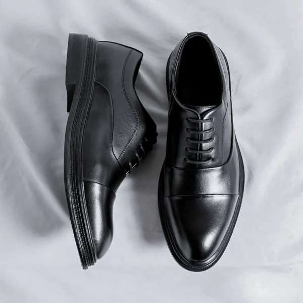 Brand Men Genuine Leather Shoes Black Wedding Bride For Formal Party Dress OEM Italian Men Shoes Casual Soft Casual Shoes - Image 6