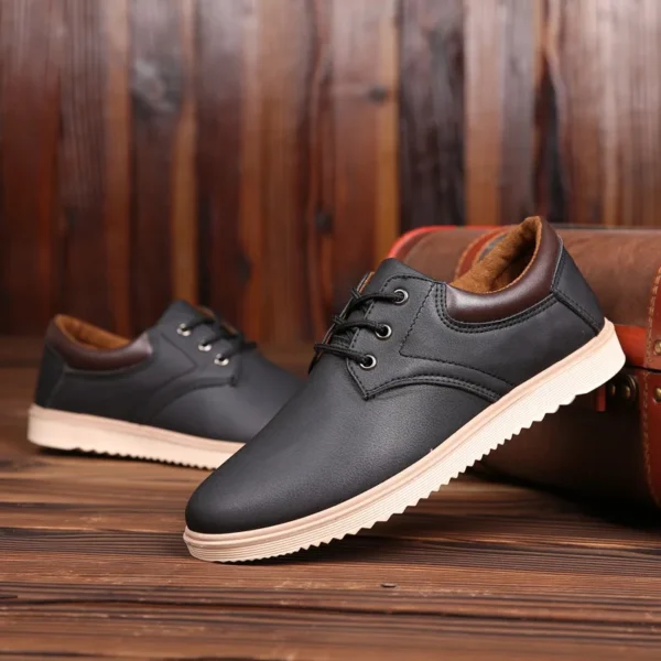 Men's Casual Shoes 2023 Summer Brand Comfortable Flat Shoes for Men Trendy Sneaker Men Lace Up Oxfords Shoes Male Leather Shoes - Image 3